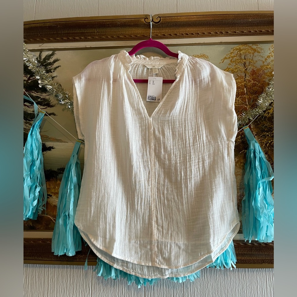 H&M Double Weave Cotton Crinkle Blouse. Size XS.